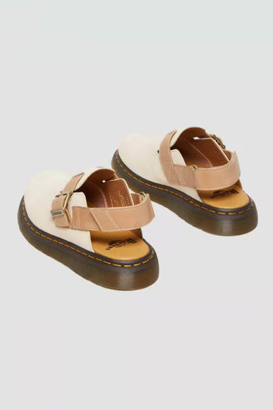 Dr. Martens Jorge II Suede/Leather Slingback Mules for Women in Beige