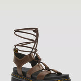 Dr. Martens Nartilla Oily Illusion Leather Sandals for Women in Dark Brown