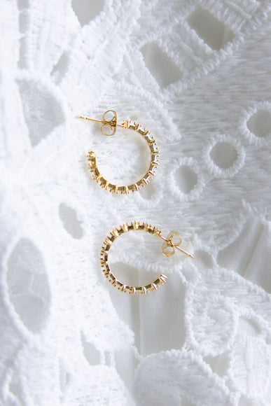 Rhinestone Gold Hoop Earrings for Women