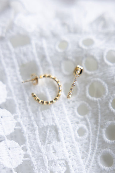 Rhinestone Gold Hoop Earrings for Women