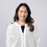 Elan Open Knit Front Zip Cardigan for Women in White