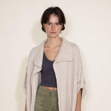 Elan ¾ Sleeve Chunky Midi Cardigan for Women in White 