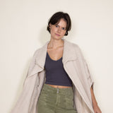 Elan ¾ Sleeve Chunky Midi Cardigan for Women in White 