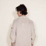 Elan ¾ Sleeve Chunky Midi Cardigan for Women in White 