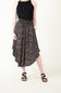 Ditsy Floral Hi-Low Midi Skirt for Women in Black