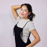 Tie Strap Cami Romper for Women in Black