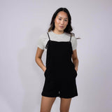 Tie Strap Cami Romper for Women in Black