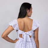 Floral Flutter Sleeve Dress for Women in Lilac