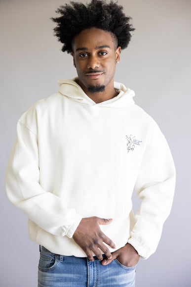 Flower Patch Hoodie for Men in Off White