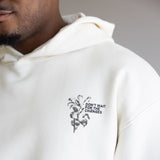 Flower Patch Hoodie for Men in Off White
