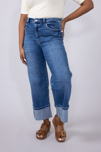 Flying Monkey High-Rise 90’s Vintage Cuffed Flare Jeans for Women