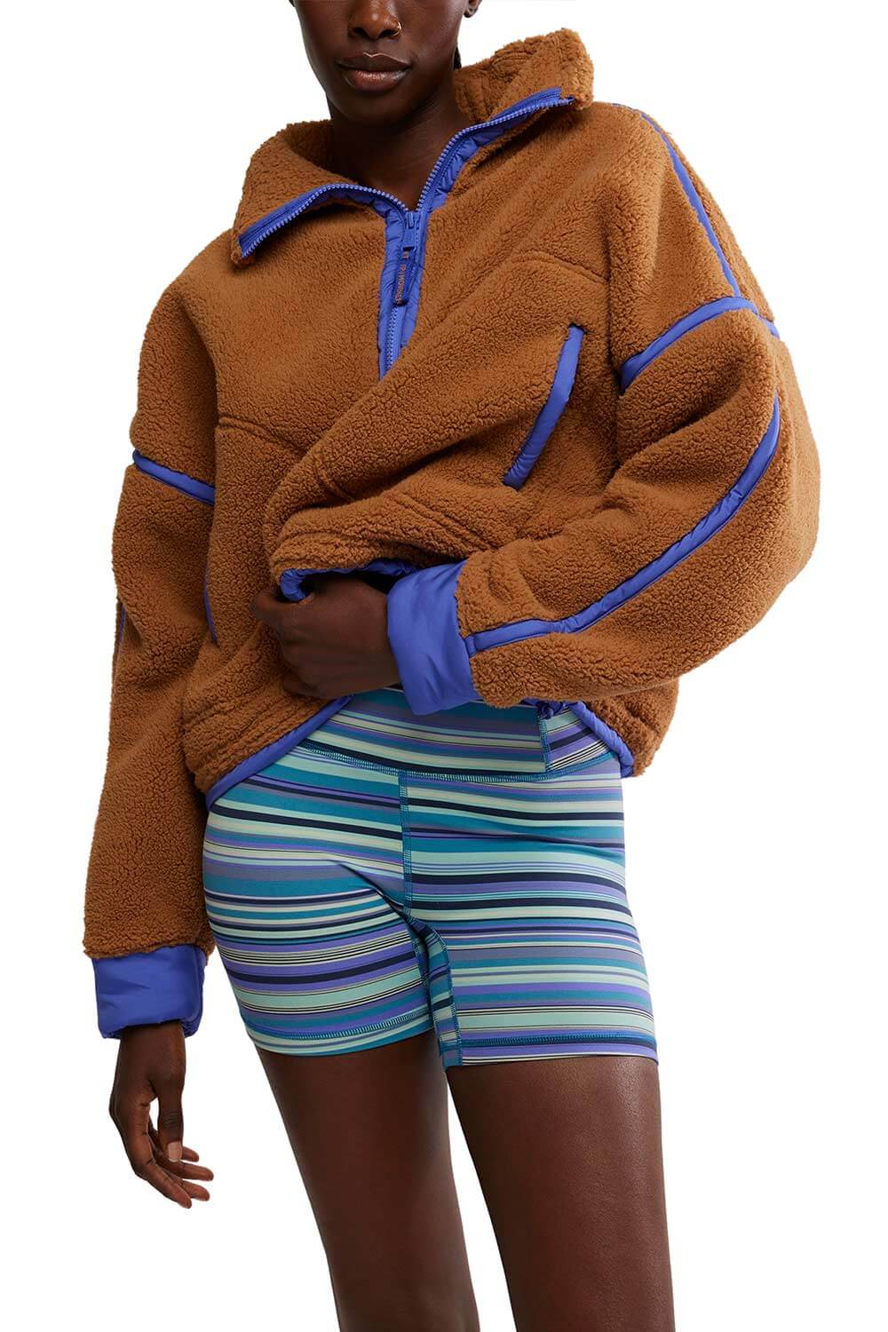 FP Movement Mountain ½ Zip Fleece for Women in Twig Brown