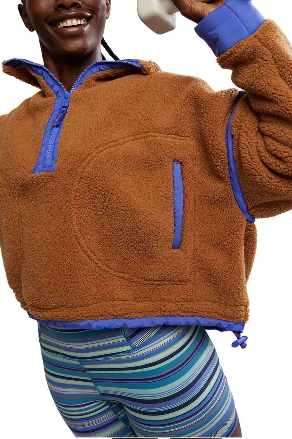 FP Movement Mountain ½ Zip Fleece for Women in Twig Brown