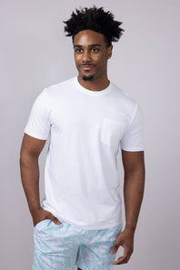 Free Fly Bamboo Current Pocket T-Shirt for Men in White