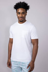 Free Fly Bamboo Current Pocket T-Shirt for Men in White