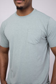 Free Fly Bamboo Flex Pocket T-Shirt for Men in Heather Green