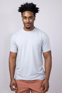 Free Fly Bamboo Flex Pocket T-Shirt for Men in Heather Grey