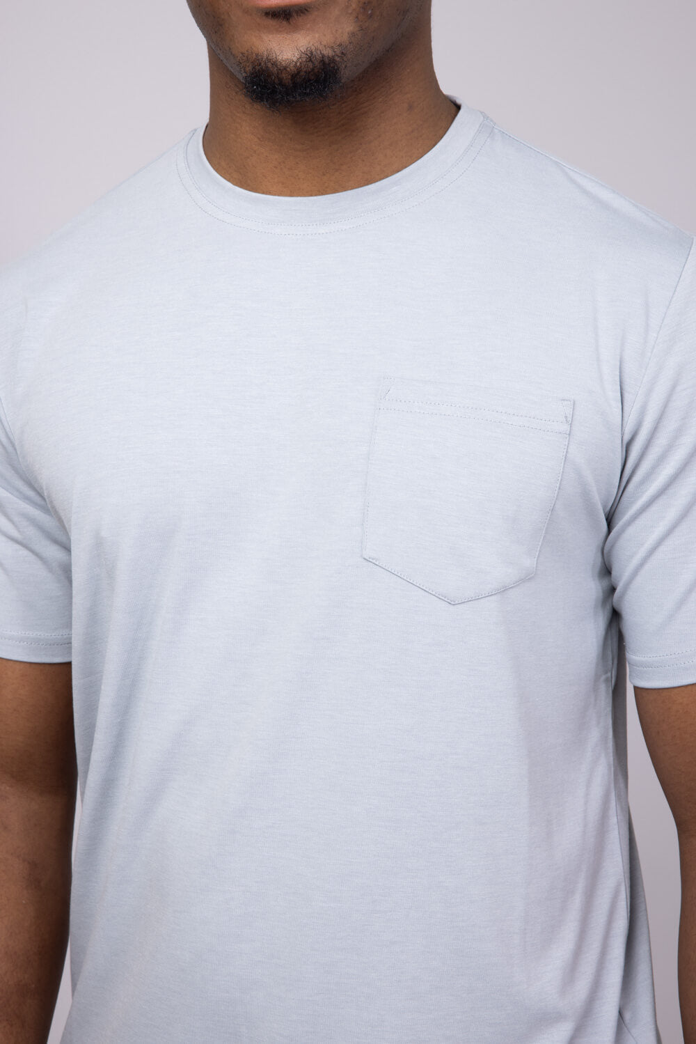 Free Fly Bamboo Flex Pocket T-Shirt for Men in Heather Grey
