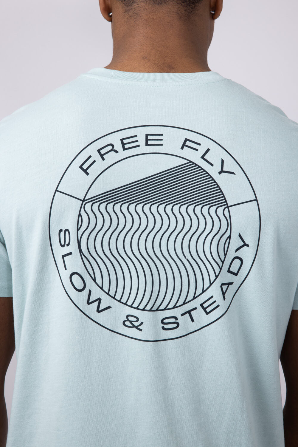 Free Fly Slow & Steady Pocket T-Shirt for Men in Heather Ocean Mist