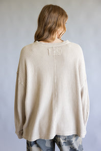 Free People Dawson Pocket Thermal Top for Women in Smooth Stone