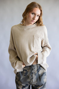 Free People Dawson Pocket Thermal Top for Women in Smooth Stone