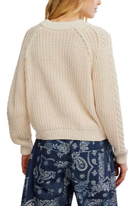 Free People Frankie Cable Sweater for Women in Buttercream