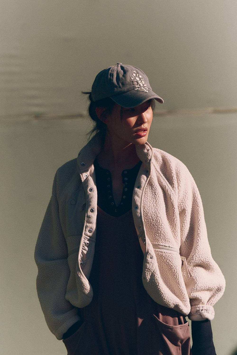 FP Movement Hit The Slopes Fleece Jacket for Women in Muted Beige