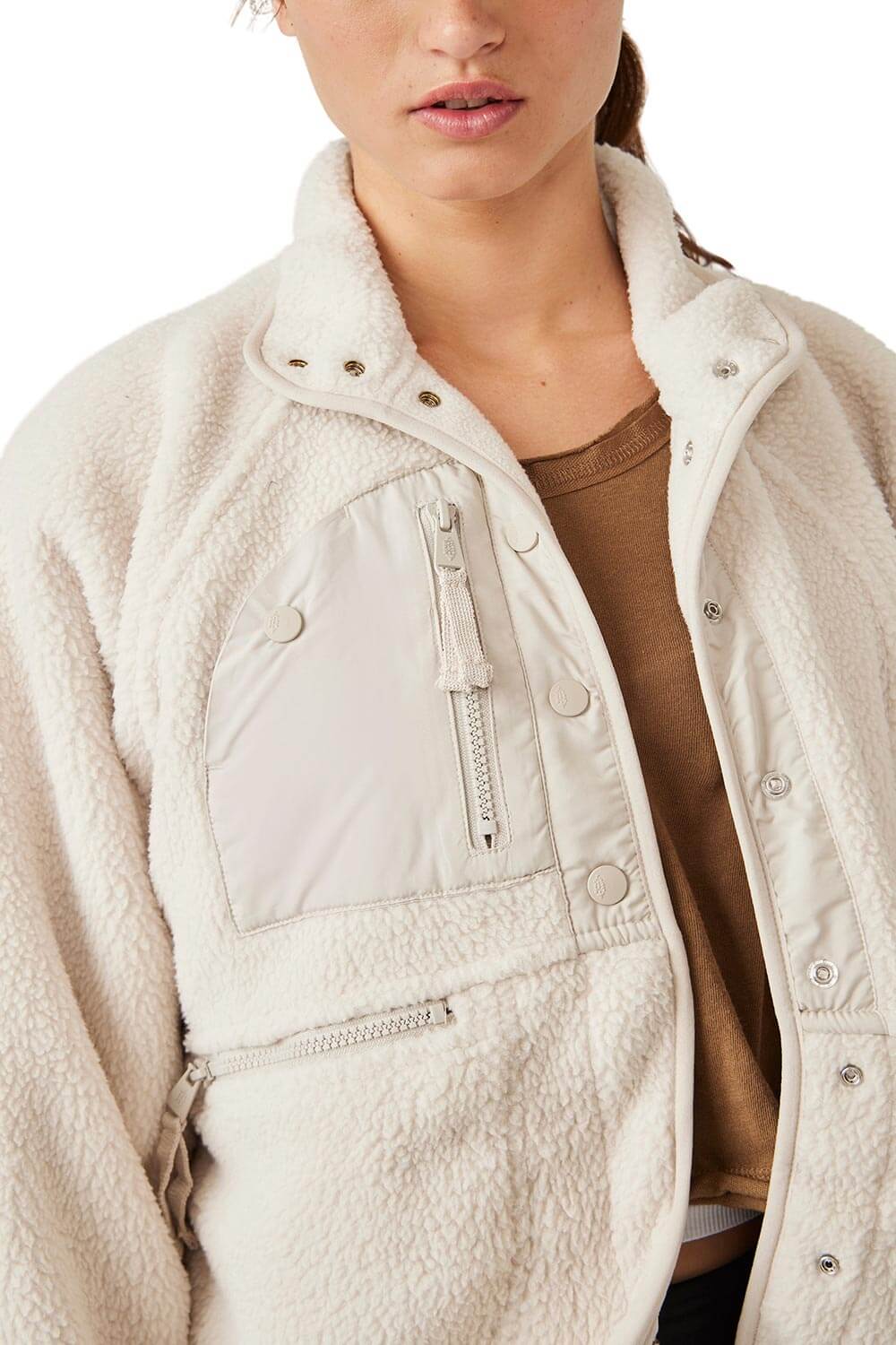 FP Movement Hit The Slopes Fleece Jacket for Women in Muted Beige