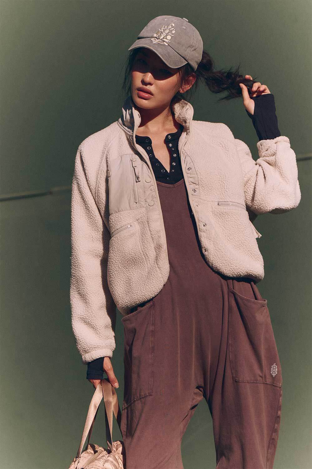 FP Movement Hit The Slopes Fleece Jacket for Women in Muted Beige