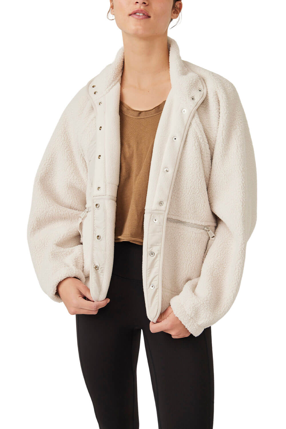 FP Movement Hit The Slopes Fleece Jacket for Women in Muted Beige