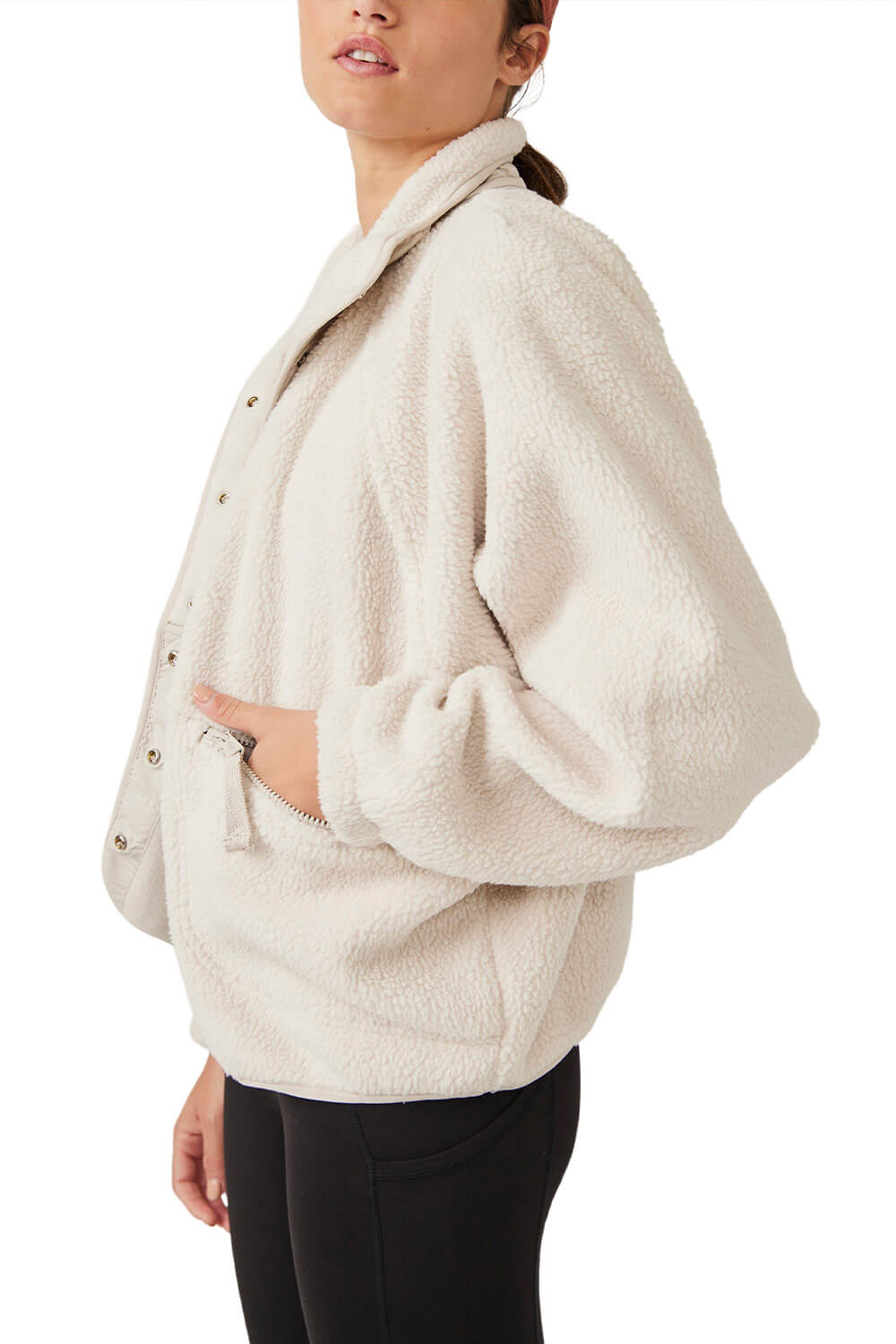FP Movement Hit The Slopes Fleece Jacket for Women in Muted Beige