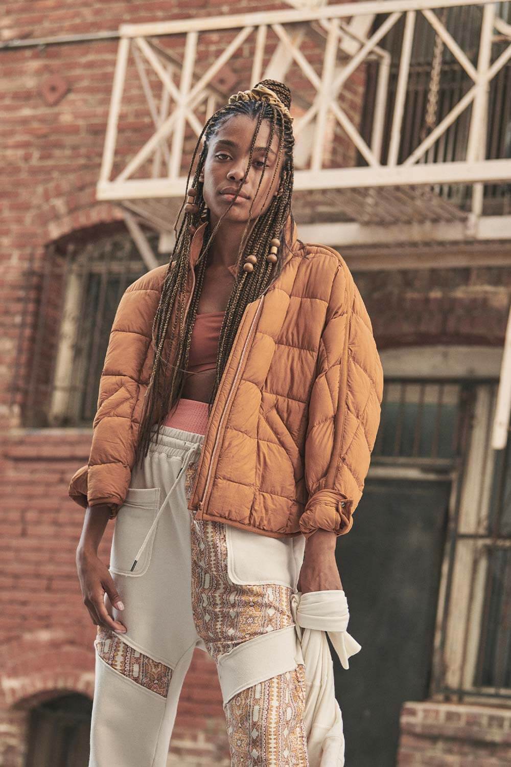 FP Movement Pippa Packable Puffer Jacket for Women in Twig Brown