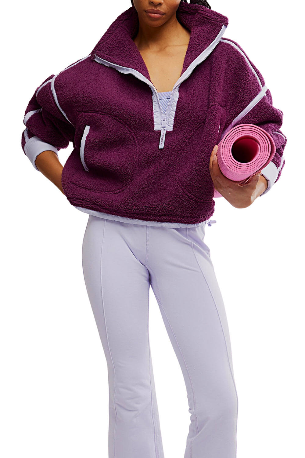 FP Movement Mountain ½ Zip Fleece for Women in Black Cherry