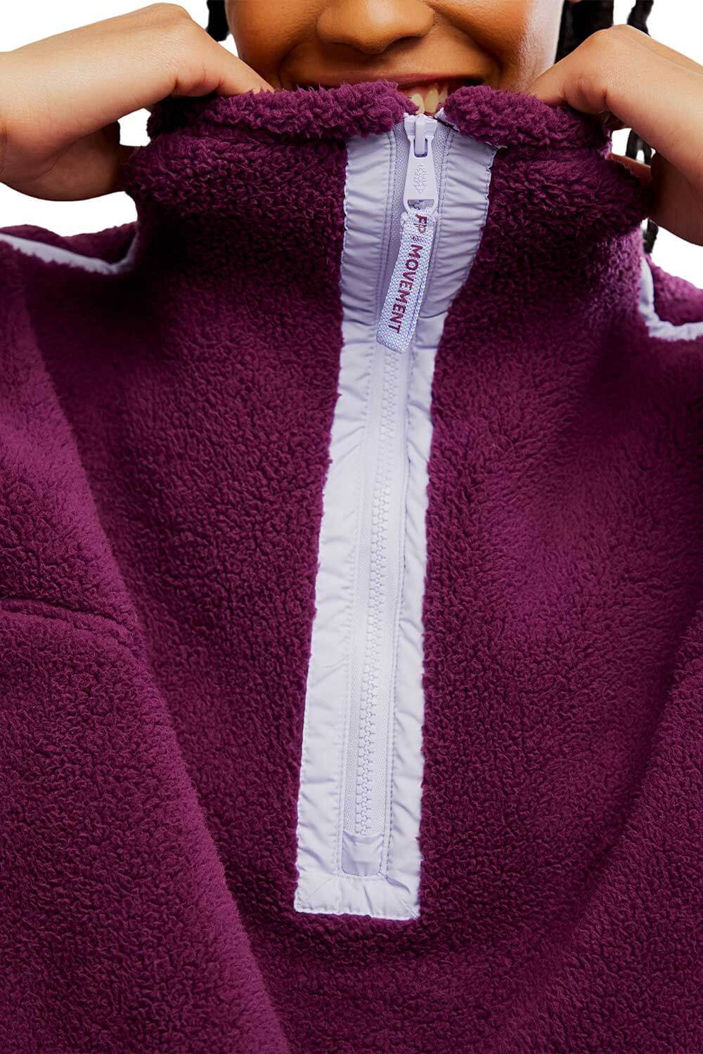 FP Movement Mountain ½ Zip Fleece for Women in Black Cherry