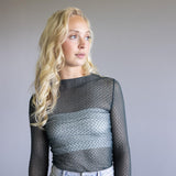 Free People Intimately Minding My Own Business Sheer Layering Top for Women in Oil Green