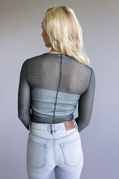 Free People Intimately Minding My Own Business Sheer Layering Top for Women in Oil Green