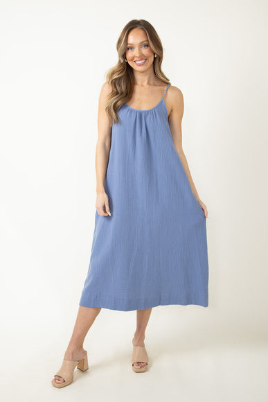 Gauze Maxi Dress for Women in Blue