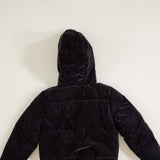 Youth Cire Twill Hooded Puffer Jacket for Girls in Black