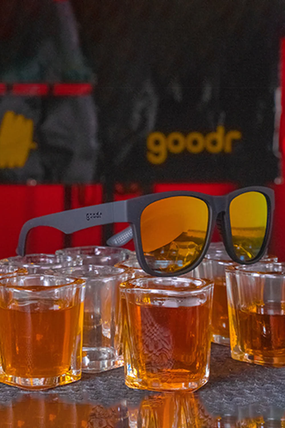 Goodr Beelzebub’s Bourbon Burpees Sunglasses in Black