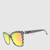 Goodr Carl’s Diner Server with Checkered Past Sunglasses in Black/White Checker