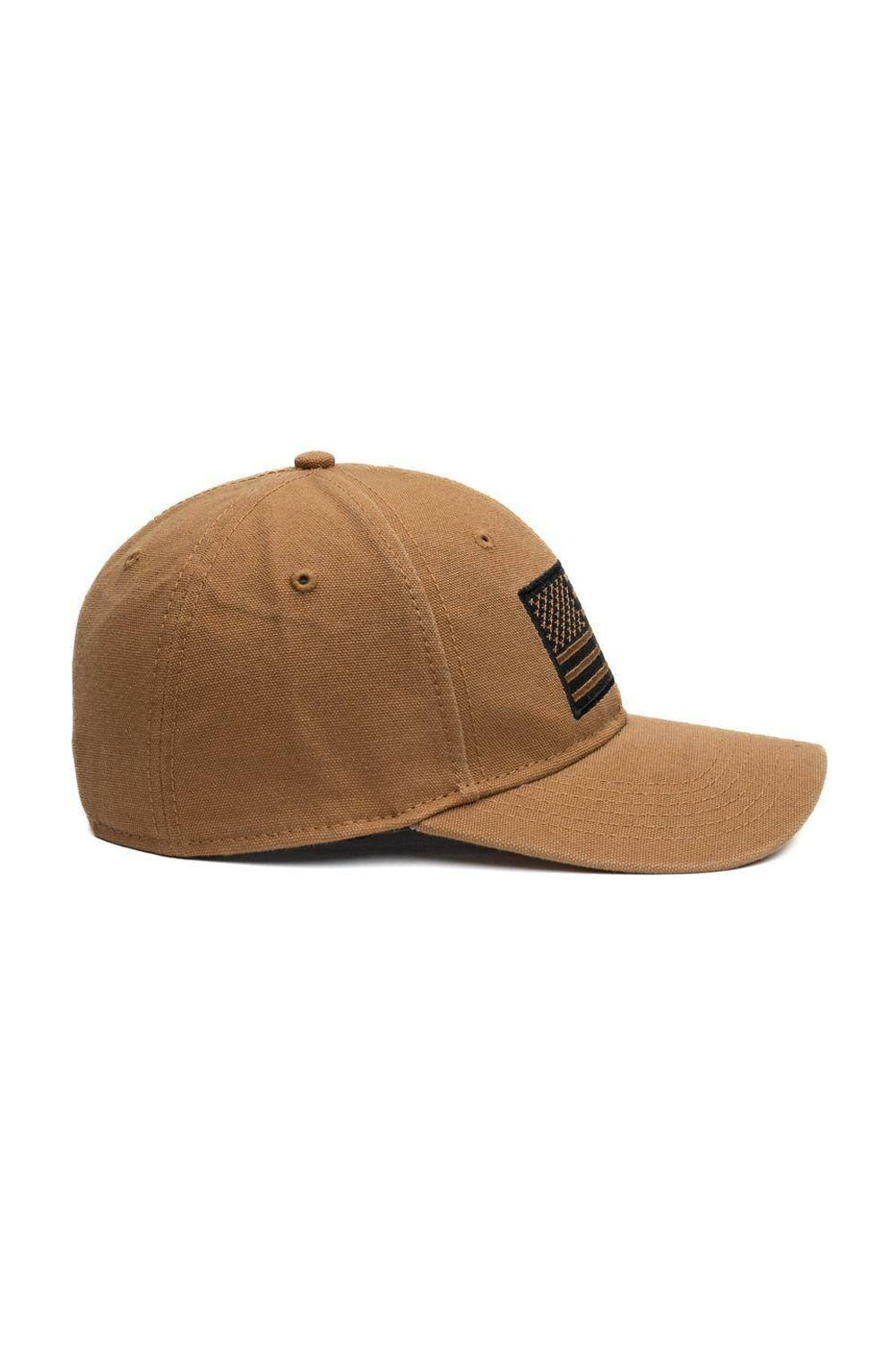 Grunt Style Embroidered American Flag Hat for Men in Tan