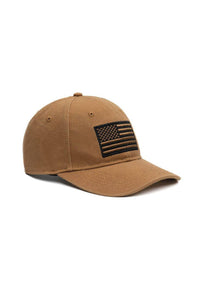 Grunt Style Embroidered American Flag Hat for Men in Tan
