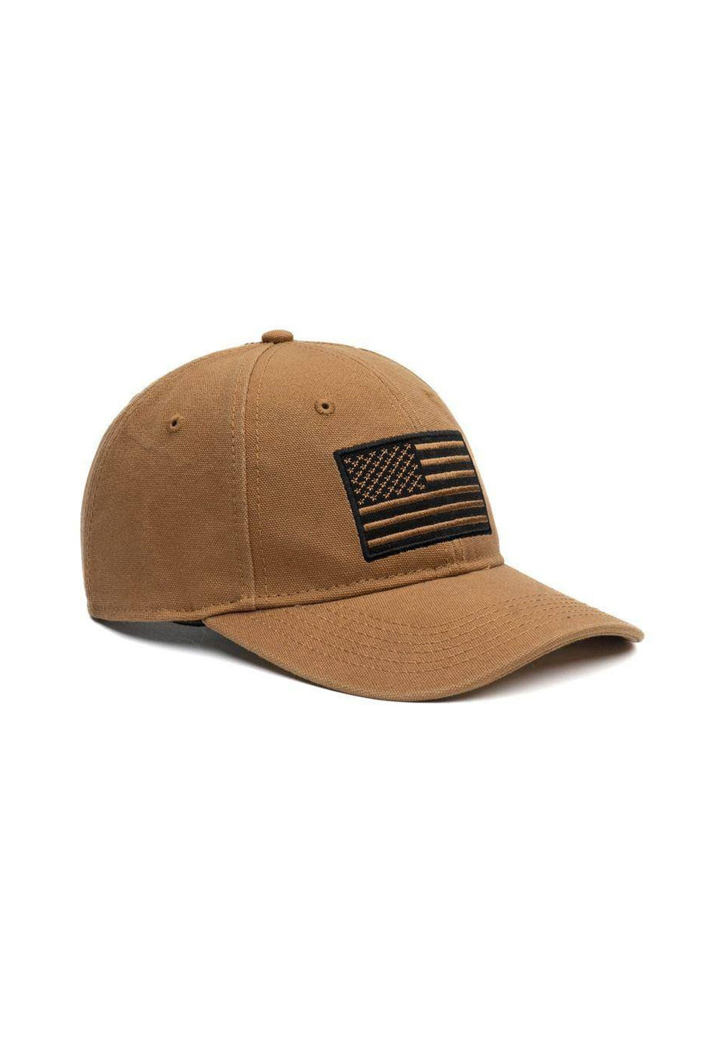 Grunt Style Embroidered American Flag Hat for Men in Tan
