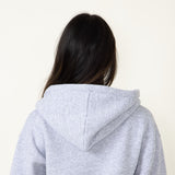 Half Zip Fleece Hoodie for Women in Heather Grey