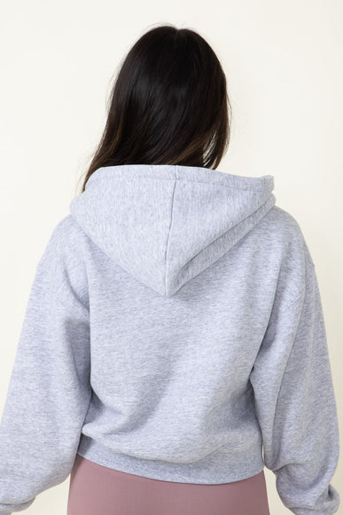 Half Zip Fleece Hoodie for Women in Heather Grey