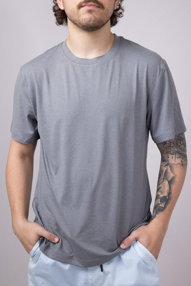 Hallstatt Ultra Soft Knit Poly T-Shirt for Men in Grey