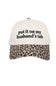 Put It On My Husband’s Tab Trucker Hat for Women in Leopard/Tan