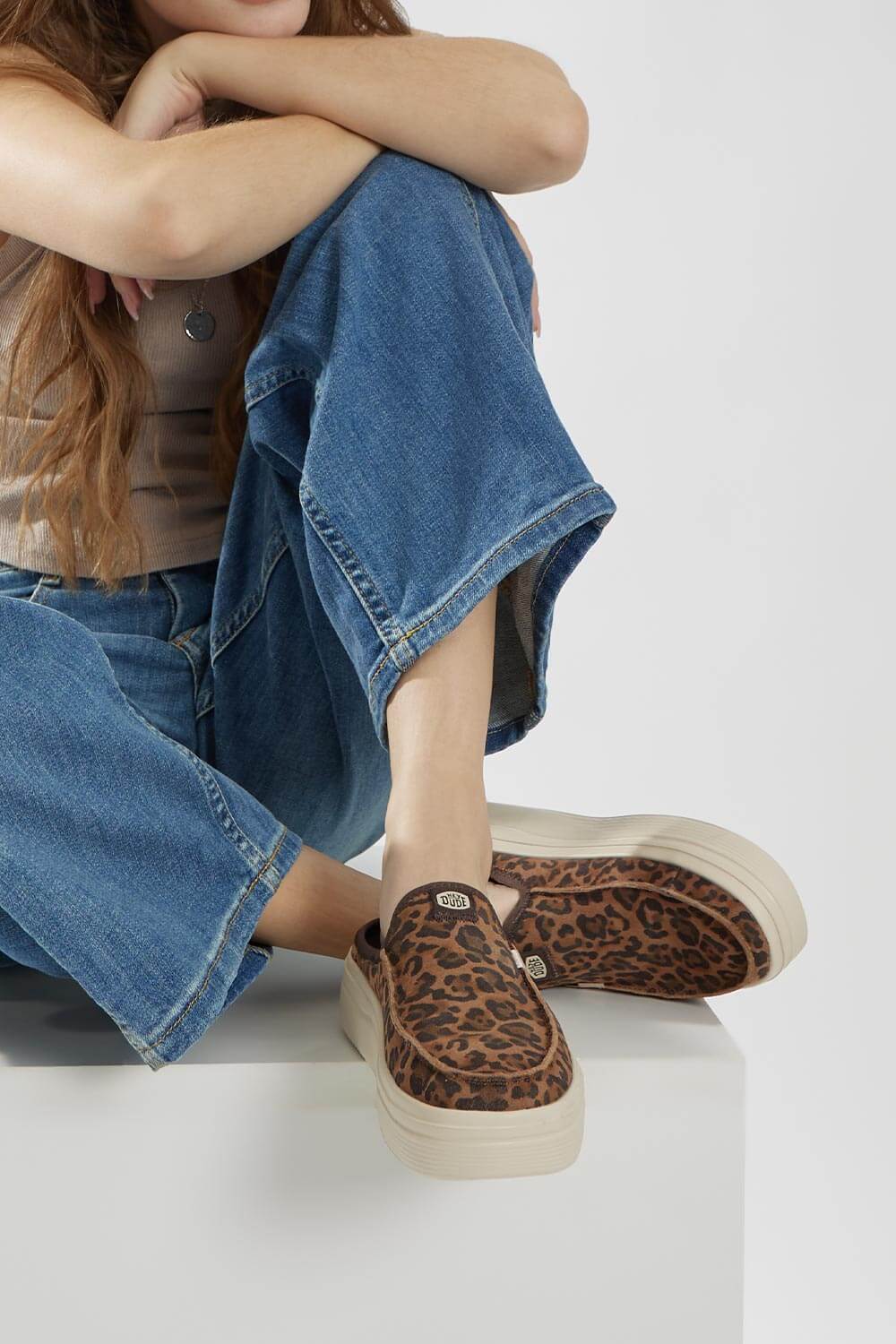HEYDUDE Women’s Austin Lift Classic Shoes in Leopard
