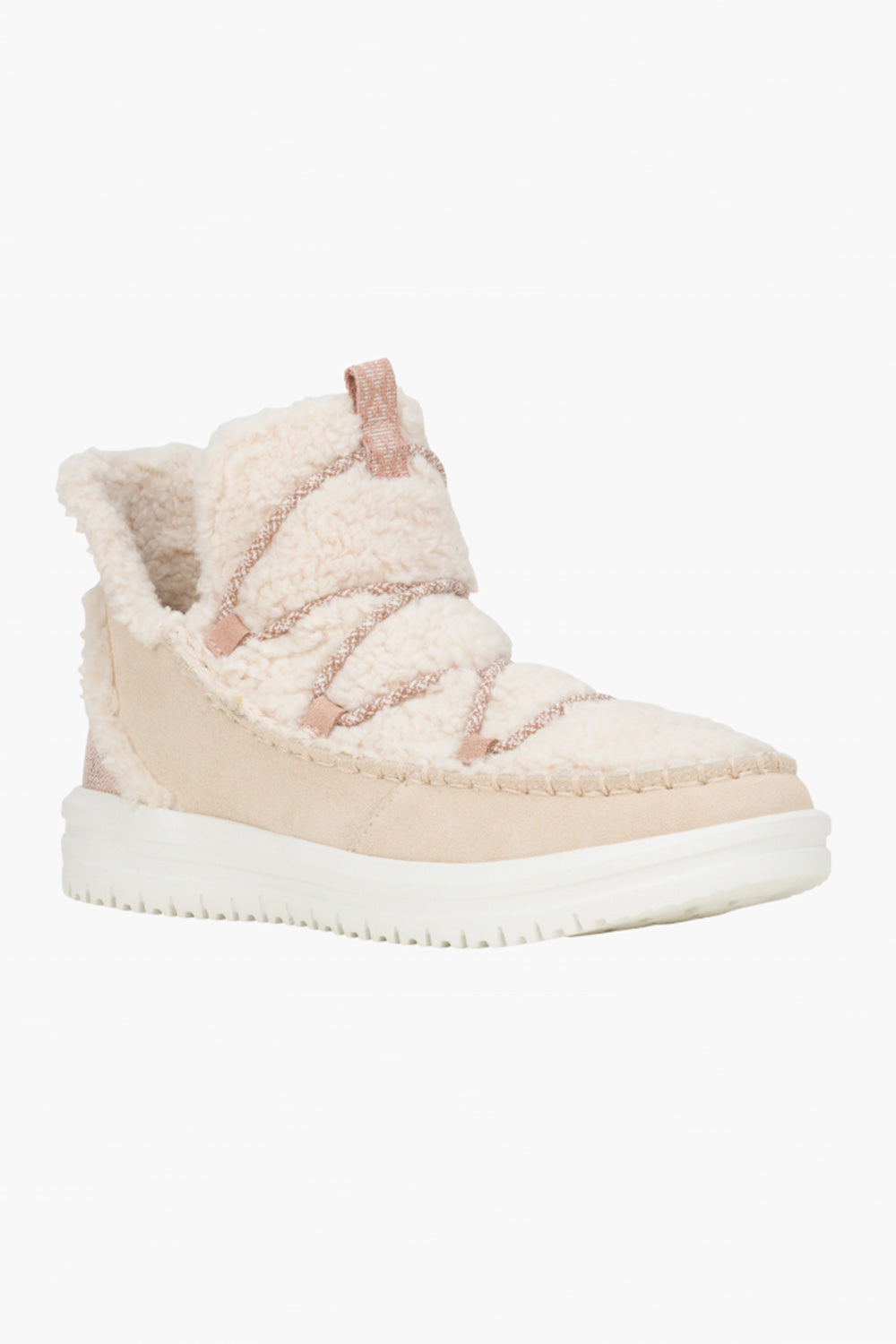 HEYDUDE Women's Camden Suede Cozy Booties in Tan | 42031-265