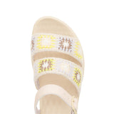 HEYDUDE Delray Buckle Cottage Crochet Sandals for Women in Egret/Lavender